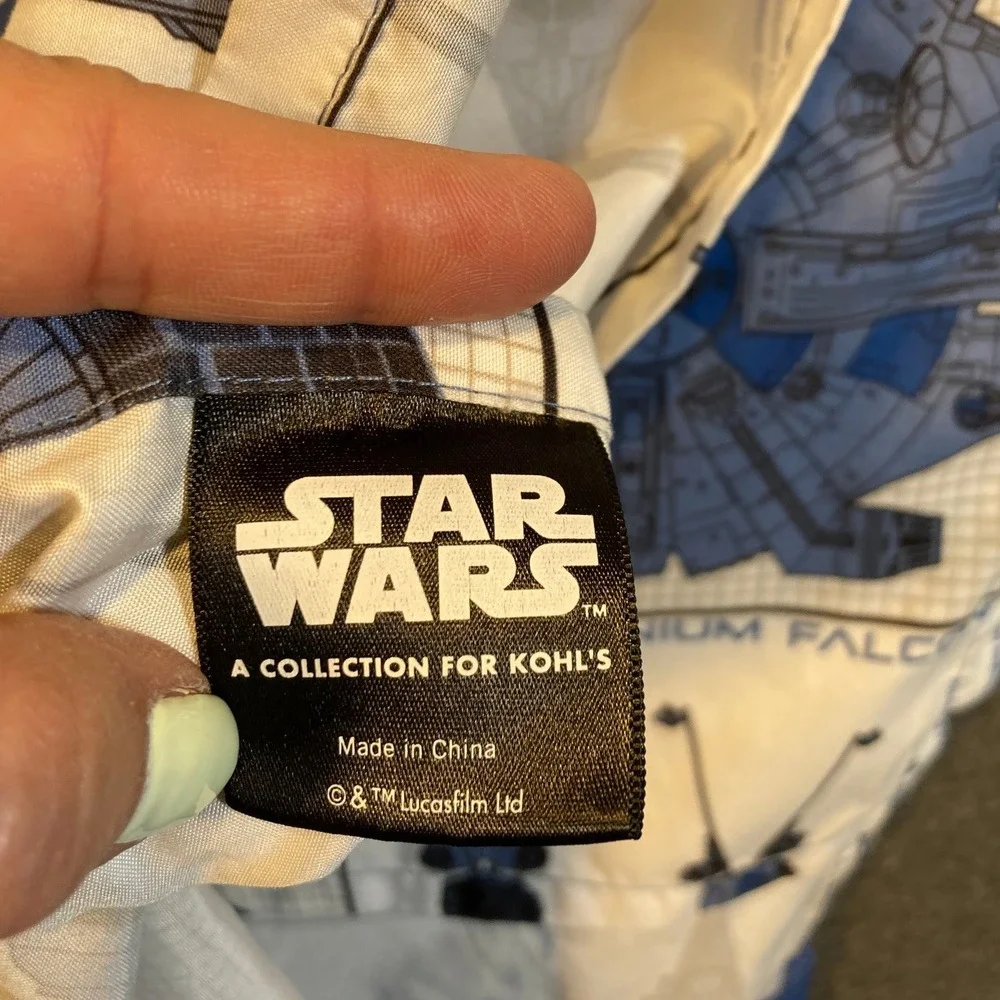 Star Wars Kohls Collection Blue Blueprint Sheet and One Pillowcase Set